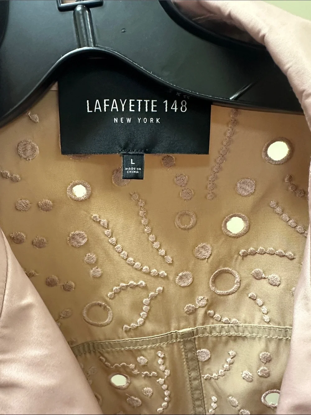 Lafayette 148 New York Blush Eyelet Trench Coat